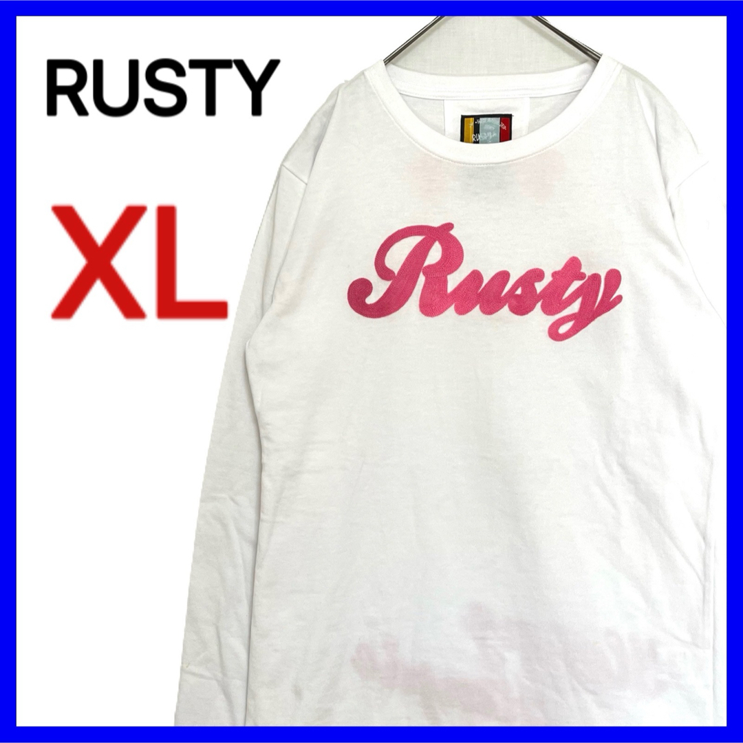 RUSTY(ラスティ)のRUSTY 長袖Tシャツ トップス ホワイト XL スポーツ かわいい レディースのトップス(Tシャツ(長袖/七分))の商品写真