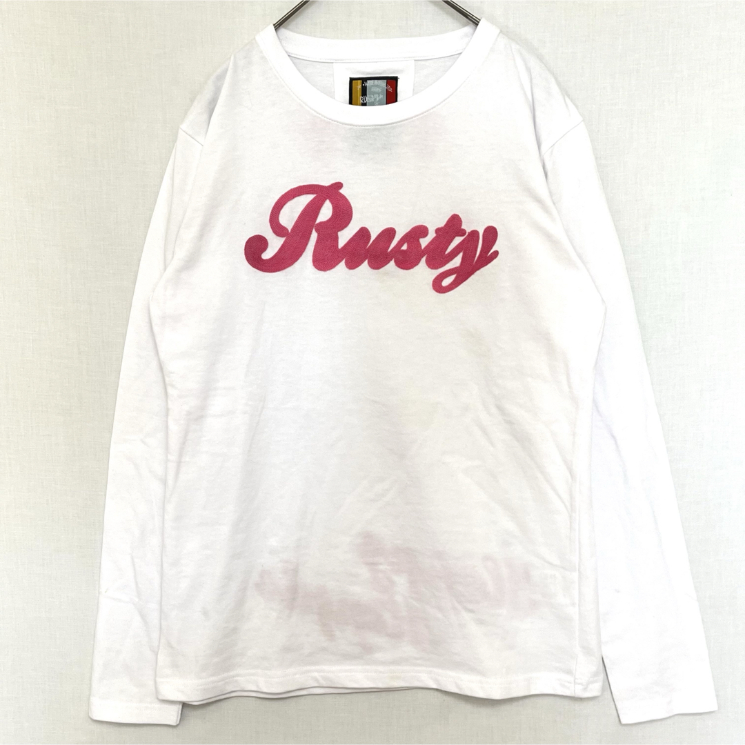 RUSTY(ラスティ)のRUSTY 長袖Tシャツ トップス ホワイト XL スポーツ かわいい レディースのトップス(Tシャツ(長袖/七分))の商品写真