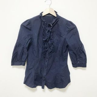 バーバリーブルーレーベル(BURBERRY BLUE LABEL)のBurberry Blue Label(バーバリーブルーレーベル) 七分袖シャツブラウス サイズ36 S レディース - ダークネイビー フリル(シャツ/ブラウス(長袖/七分))