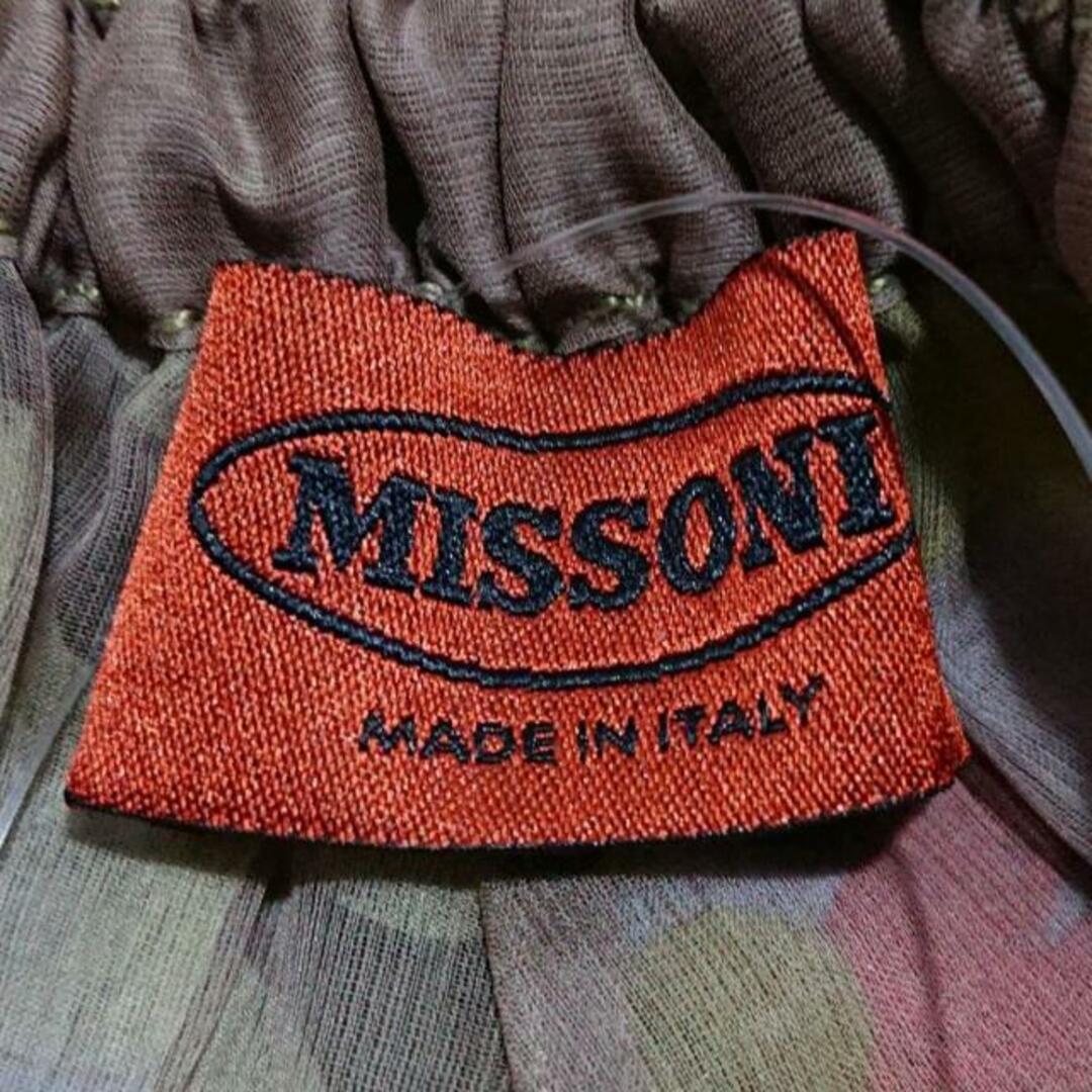 MISSONI(ミッソーニ)のMISSONI(ミッソーニ) チュニック サイズ40 M レディース美品  - ライトグリーン×ライトグレー×マルチ ノースリーブ/シルク/シースルー レディースのトップス(チュニック)の商品写真