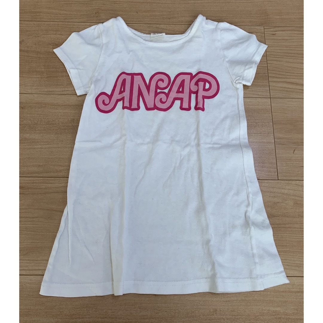 ANAP Kids(アナップキッズ)のアナップ　Tシャツワンピース　100 キッズ/ベビー/マタニティのキッズ服女の子用(90cm~)(ワンピース)の商品写真