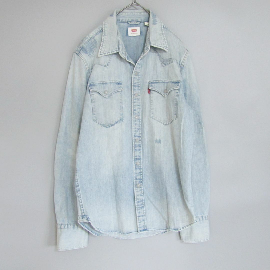 Levi's(リーバイス)のLevi's　リーバイス　ダメージ加工デニムシャツ　XSサイズ レディースのトップス(シャツ/ブラウス(長袖/七分))の商品写真