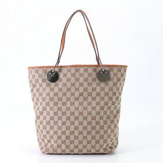 グッチ(Gucci)の美品 グッチ GGキャンバス 120836 002058 レザー トート バッグ 肩掛け ショルダー ハンド レディース EFM S17-3(トートバッグ)