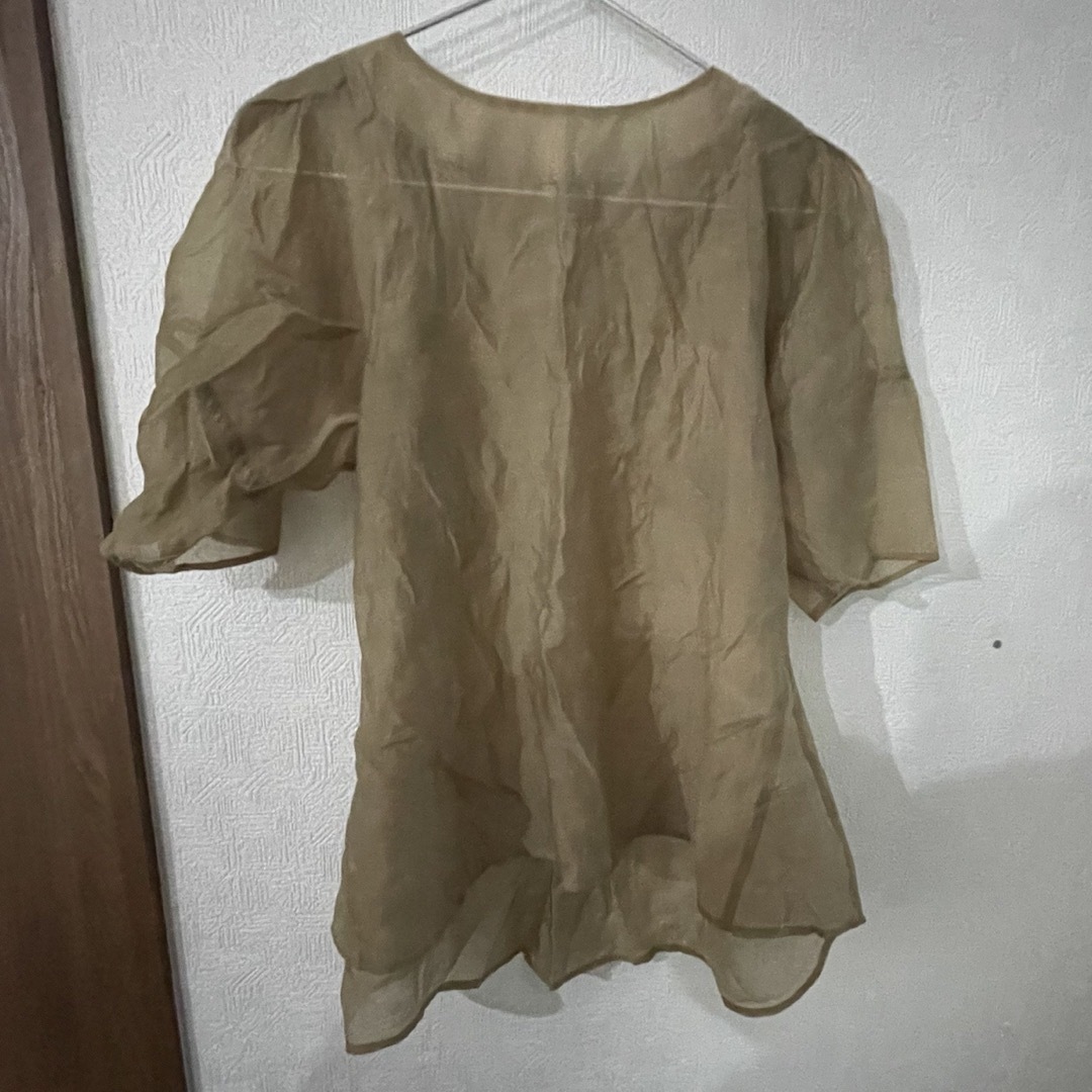 ZARA(ザラ)の【erme】Puff sleeve sheer blouse レディースのトップス(シャツ/ブラウス(半袖/袖なし))の商品写真