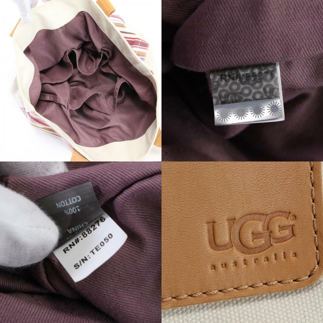 UGG(アグ)のUGG アグ TE050 ストライプ キャンバス トート バッグ ショルダー ビジネス 通勤 書類鞄 A4 レザー メンズ レディース ERM S6-8 メンズのバッグ(トートバッグ)の商品写真