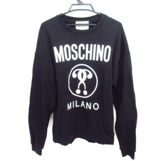 モスキーノ(MOSCHINO)のMOSCHINO(モスキーノ) トレーナー メンズ - 黒×白 長袖(スウェット)