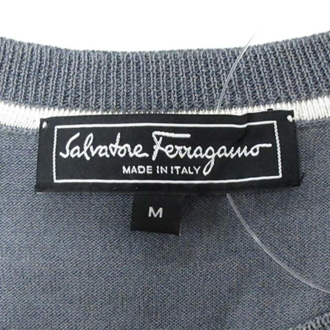 SalvatoreFerragamo(サルバトーレフェラガモ) 半袖カットソー サイズM レディース - グレー×白×マルチ シルク/ニット