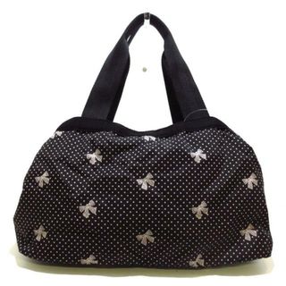 レスポートサック(LeSportsac)のLESPORTSAC(レスポートサック) ショルダーバッグ - 黒×ベージュ×白 ドット柄/リボン柄 レスポナイロン(ショルダーバッグ)