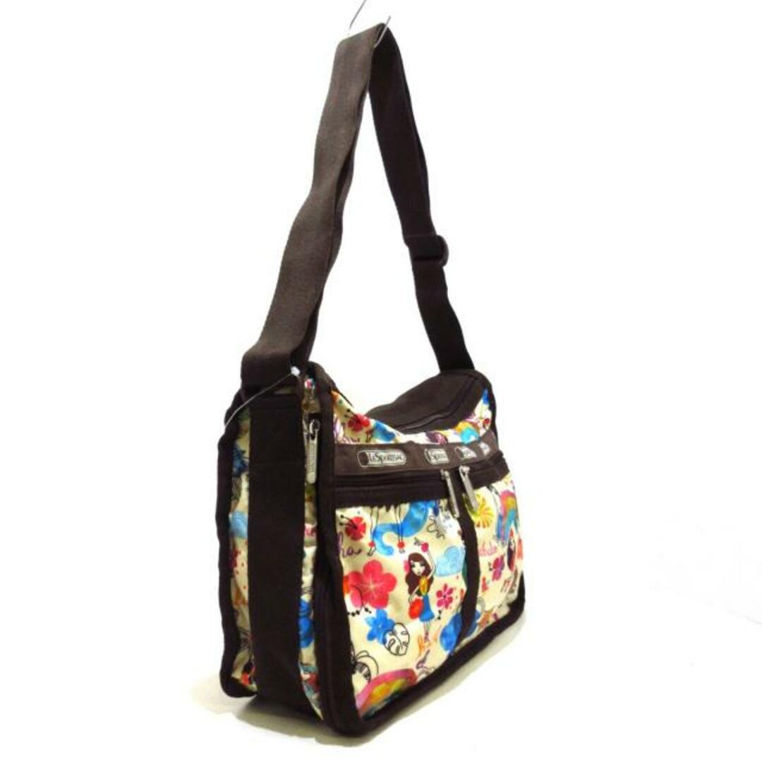 LeSportsac(レスポートサック)のLESPORTSAC(レスポートサック) ショルダーバッグ美品  - アイボリー×ダークブラウン×マルチ ハワイモチーフ レスポナイロン レディースのバッグ(ショルダーバッグ)の商品写真