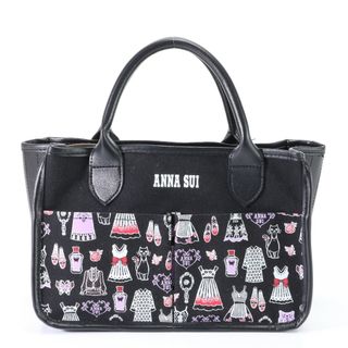 アナスイ(ANNA SUI)の美品 ANNA SUI アナスイ トート バッグ 肩掛け ショルダー ハンド ブラック 黒 ブランド レディース EEM S1-7(トートバッグ)