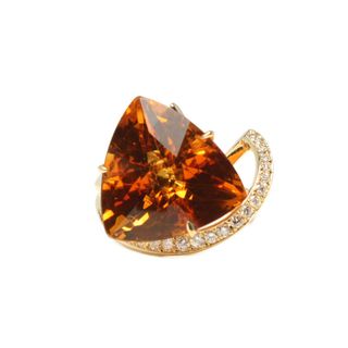 美品  リング 指輪 K18 D0.32ct カラーストーン レディース 14号(リング(指輪))