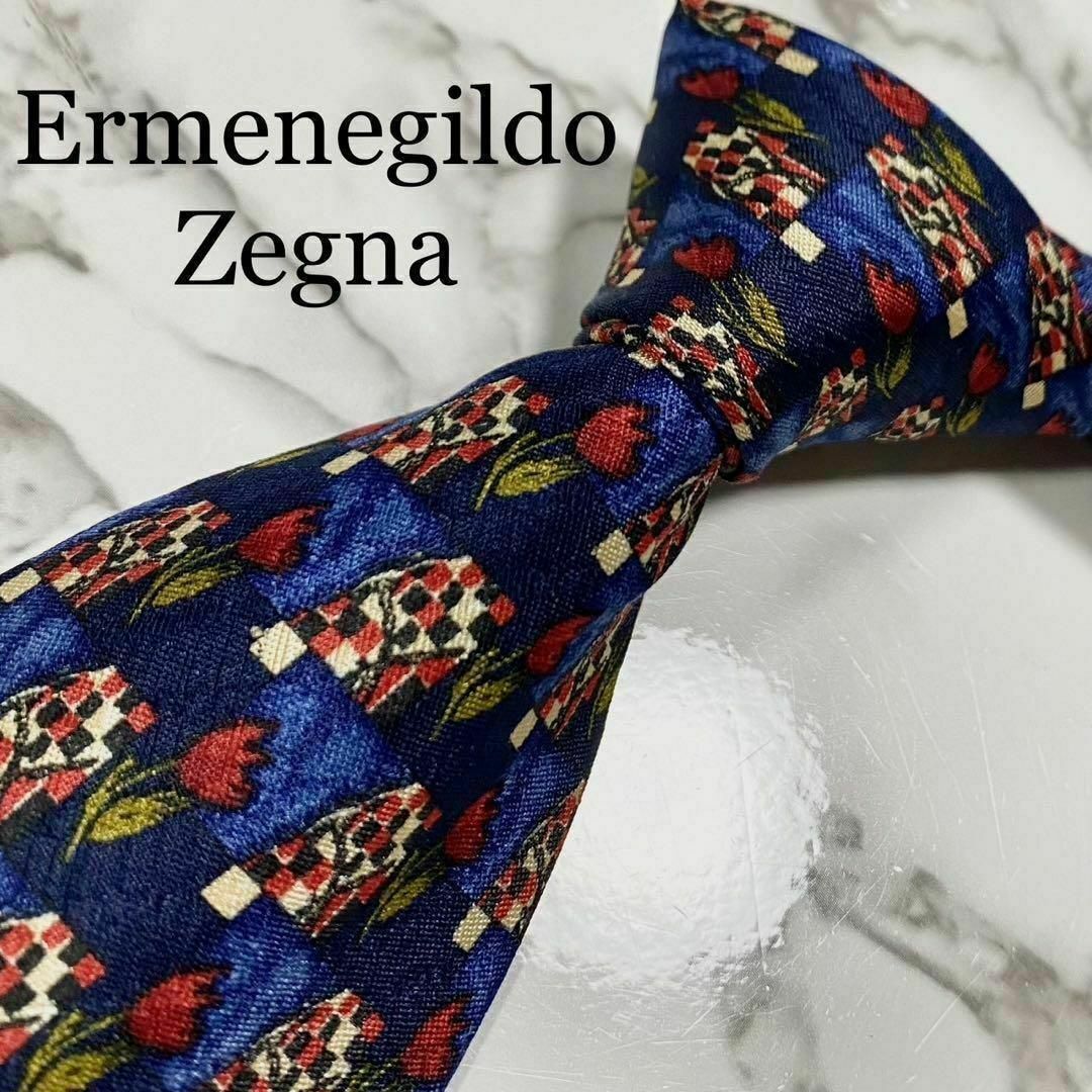 Ermenegildo Zegna(エルメネジルドゼニア)のネクタイ エルメネジルドゼニア 花柄 ボタニカル 総柄 シルク 高級 ブランド メンズのファッション小物(ネクタイ)の商品写真