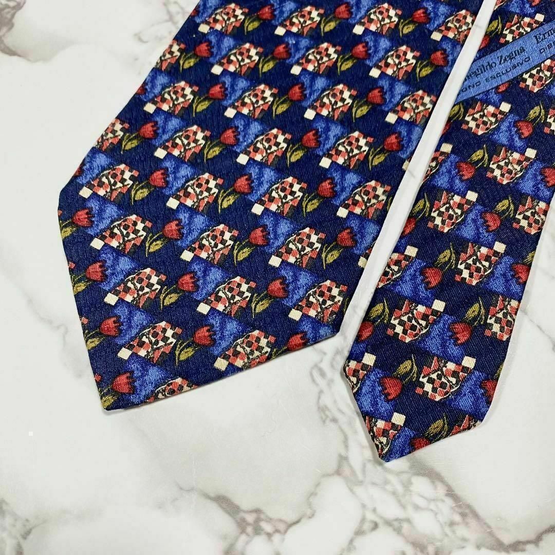 Ermenegildo Zegna(エルメネジルドゼニア)のネクタイ エルメネジルドゼニア 花柄 ボタニカル 総柄 シルク 高級 ブランド メンズのファッション小物(ネクタイ)の商品写真