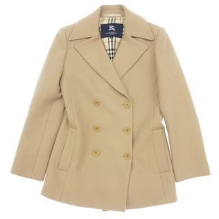 バーバリー(BURBERRY)のバーバリー ロンドン ピーコート 裏地チェック ウール ベージュ系【AFB34】(ピーコート)