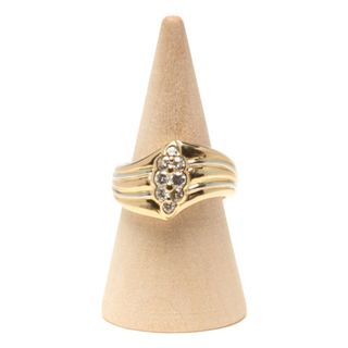 美品  リング 指輪 K18 Pt900 ダイヤ0.38ct レディース 11号(リング(指輪))