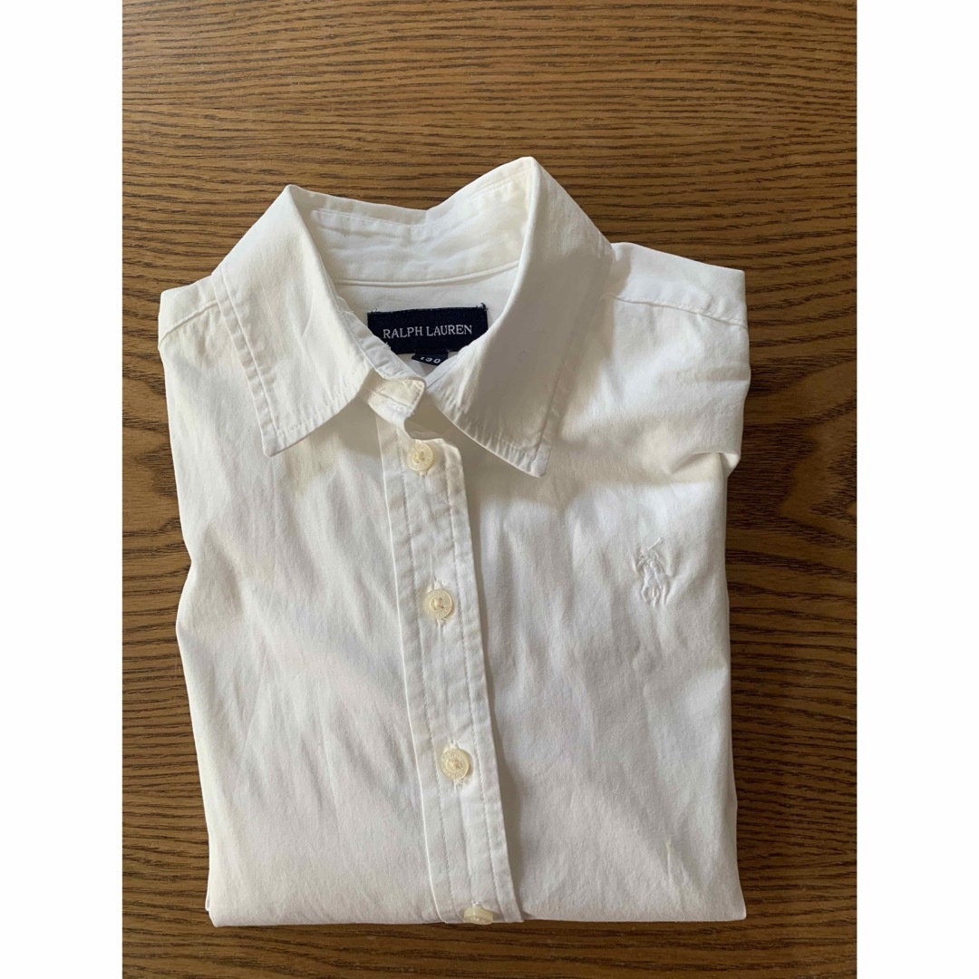 Ralph Lauren(ラルフローレン)のラルフローレン　白　シャツ　130 キッズ/ベビー/マタニティのキッズ服男の子用(90cm~)(ブラウス)の商品写真