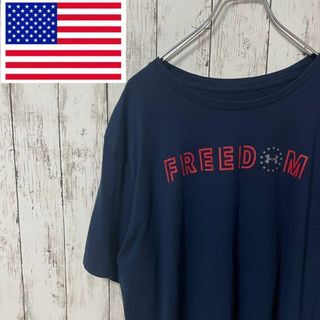 アンダーアーマー(UNDER ARMOUR)のアンダーアーマー アメリカ古着 ビッグサイズ プリントTシャツ 紺 メンズ(Tシャツ/カットソー(半袖/袖なし))