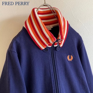 FRED PERRY - フレッドペリー ロゴ刺繍 ドンキーカラー スウェット ジャケット ブルゾン L