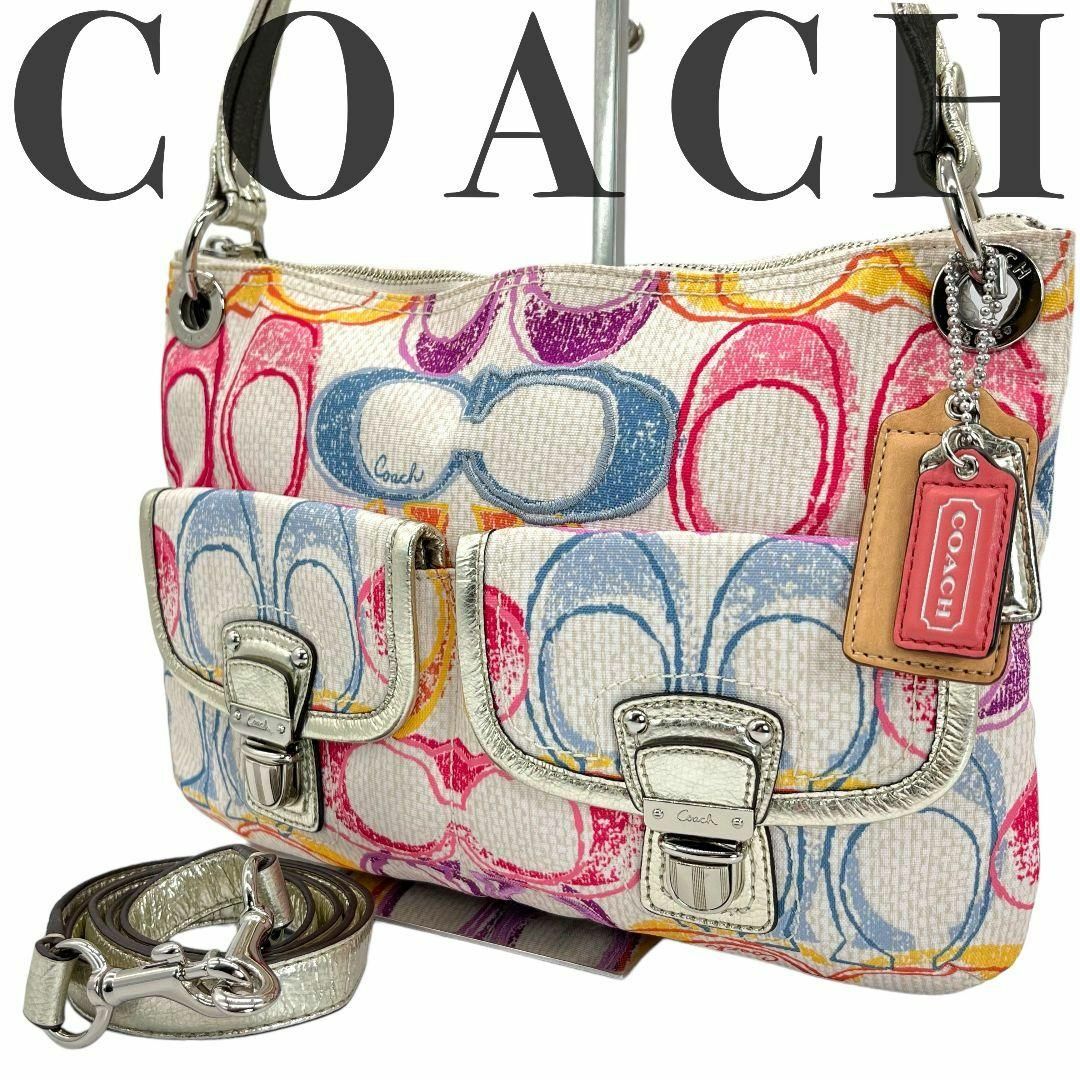 COACH(コーチ)の美品 COACH コーチ ショルダーバッグ ハンドバッグ 2way シグネチャー レディースのバッグ(ショルダーバッグ)の商品写真