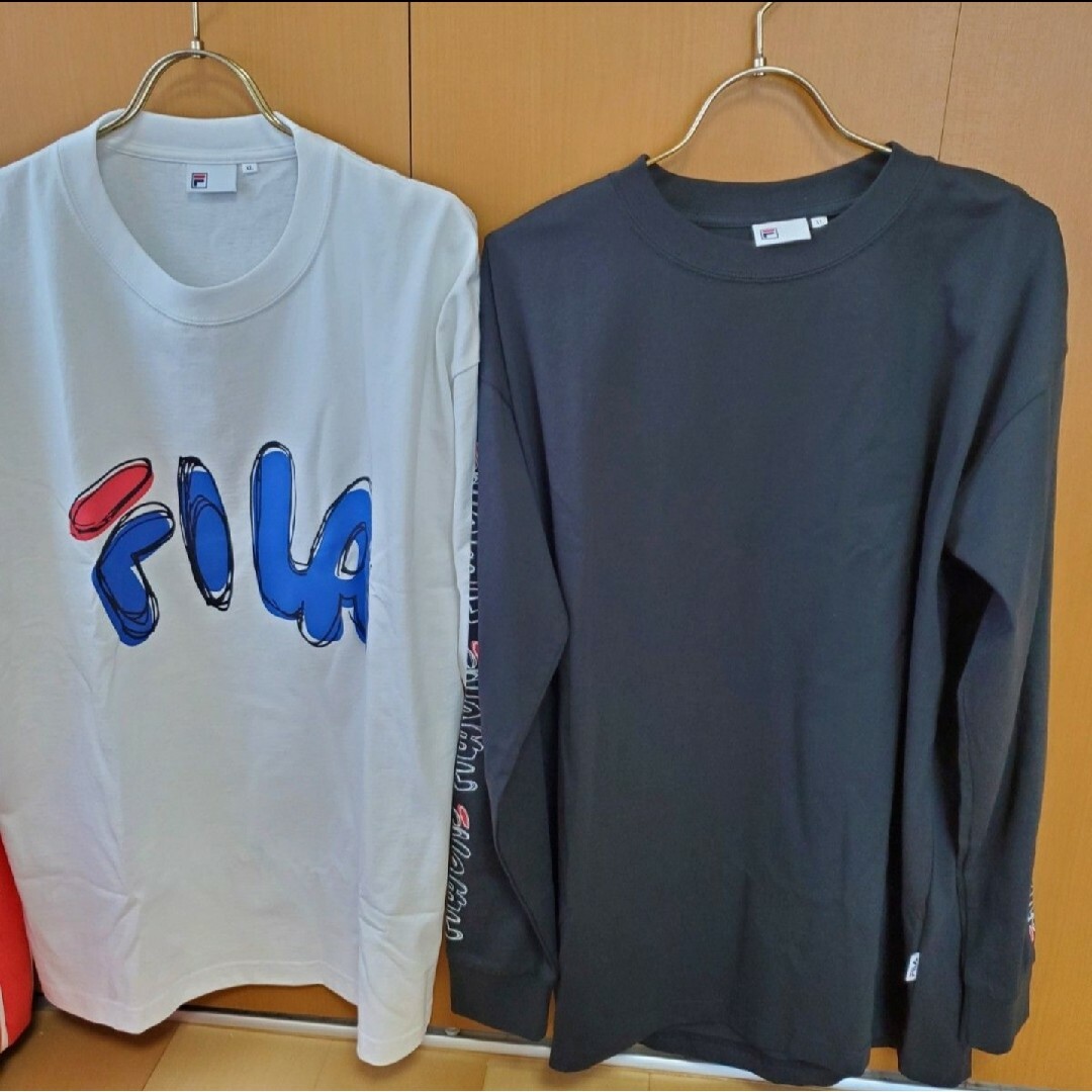 FILA(フィラ)のFILA 長袖 XL ブラック 半袖 古着 ビンテージ ヴィンテージ メンズのトップス(Tシャツ/カットソー(半袖/袖なし))の商品写真