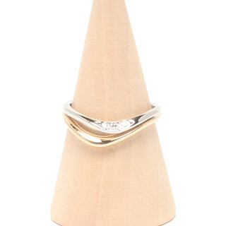 ヨンドシー(4℃)の美品 ヨンドシー リング 指輪 K18 Pt950 ダイヤ レディース 12号(リング(指輪))