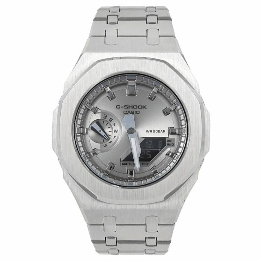 G-SHOCK(ジーショック)のG-SHOCK メタルカスタム GA2100SB Gショック ステンレススチール シルバー文字盤 メンズの時計(腕時計(アナログ))の商品写真