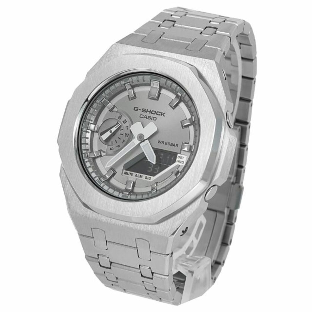 G-SHOCK(ジーショック)のG-SHOCK メタルカスタム GA2100SB Gショック ステンレススチール シルバー文字盤 メンズの時計(腕時計(アナログ))の商品写真