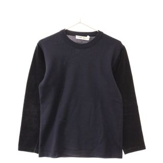 コムデギャルソン(COMME des GARCONS)のCOMME des GARCONS コムデギャルソン 袖ベロア 切り替え クルーネック ニットセーター 長袖セーター ブラック/ネイビー レディース GN-050140(ニット/セーター)