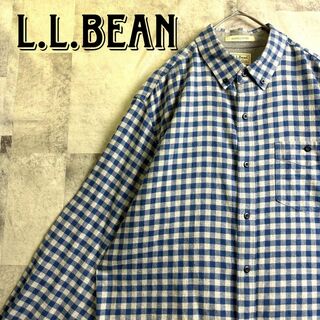 L.L.Bean - 美品 エルエルビーン BDシャツ ギンガムチェック柄 ブルー XL相当