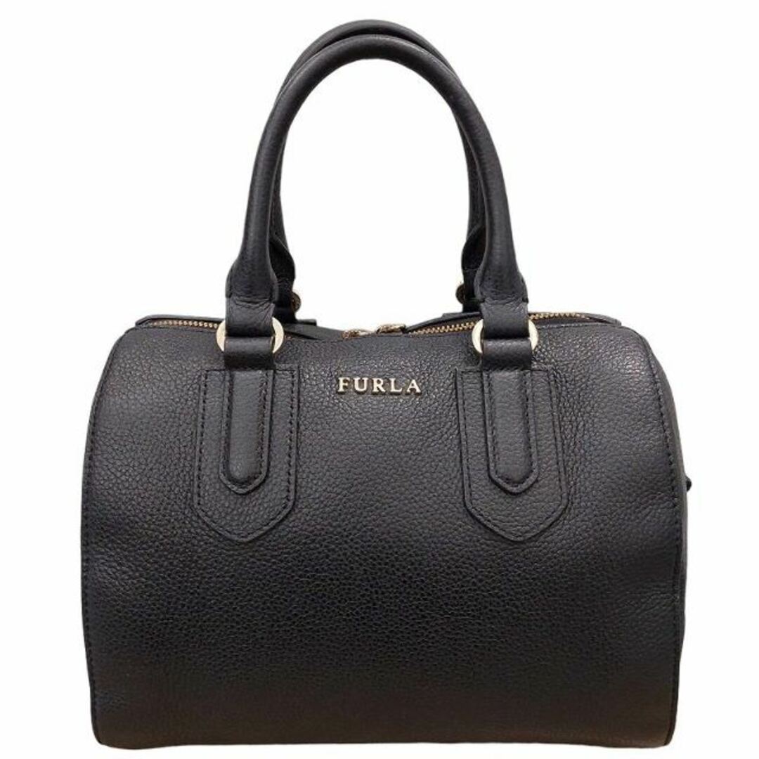Furla(フルラ)のフルラ FURLA ミニボストンバッグ ハンドバッグ ロゴ レザー ブラック レディースのバッグ(ボストンバッグ)の商品写真