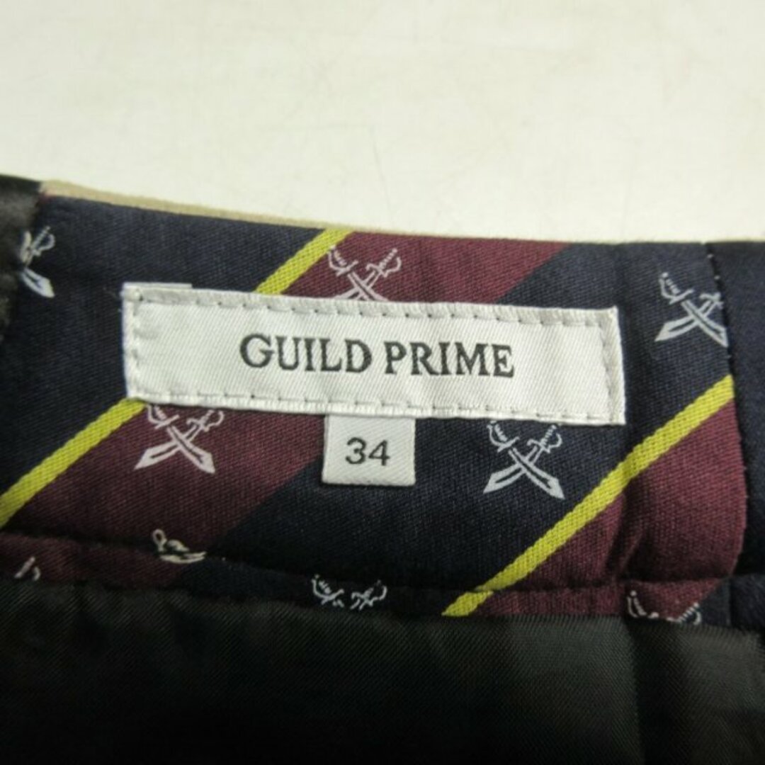 GUILD PRIME(ギルドプライム)のギルドプライム 近年 スエード スカート 台形 ミニ  ベージュ 34 レディースのスカート(ミニスカート)の商品写真