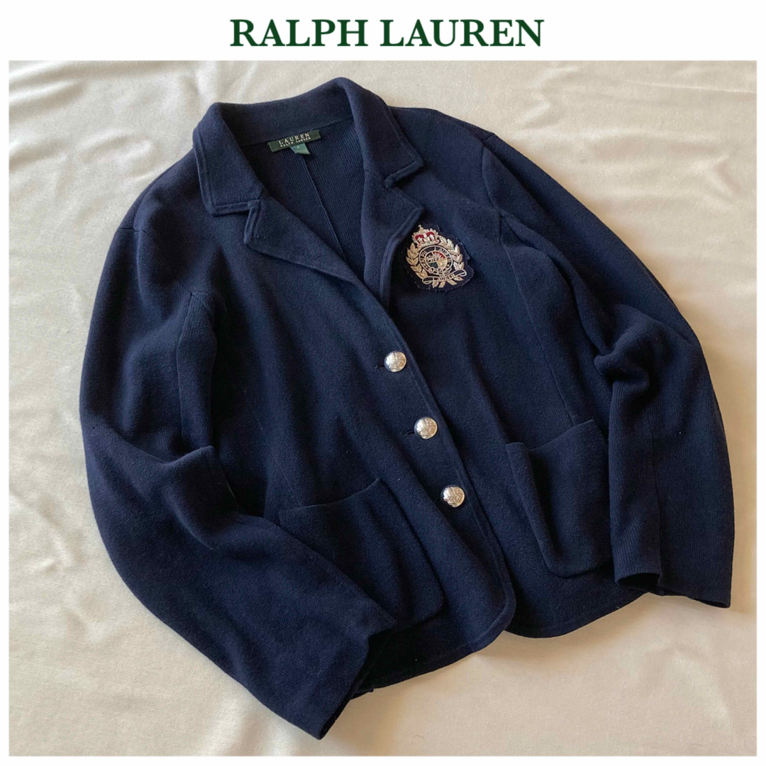 Ralph Lauren(ラルフローレン)のローレン ラルフローレン 銀ボタン エンブレム 紺ブレザー テーラードジャケット レディースのジャケット/アウター(テーラードジャケット)の商品写真