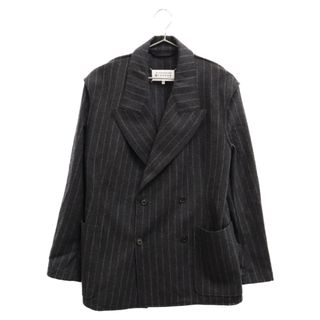 マルタンマルジェラ(Maison Martin Margiela)のMaison Margiela メゾンマルジェラ 20AW ストライプ ウール ダブルブレストジャケット グレー S50BN0446(テーラードジャケット)