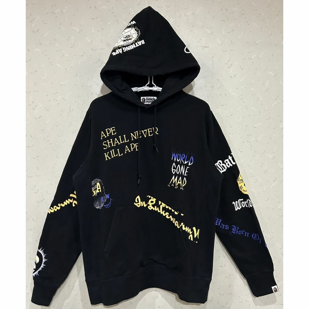 A BATHING APE(アベイシングエイプ)の＊A BATHING APE マルチプリント プルオーバーパーカー L メンズのトップス(パーカー)の商品写真