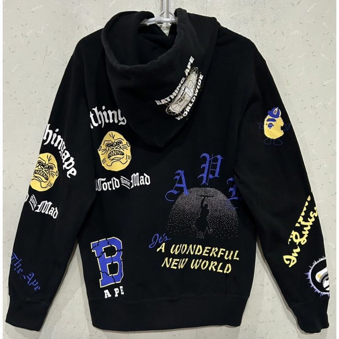 A BATHING APE(アベイシングエイプ)の＊A BATHING APE マルチプリント プルオーバーパーカー L メンズのトップス(パーカー)の商品写真