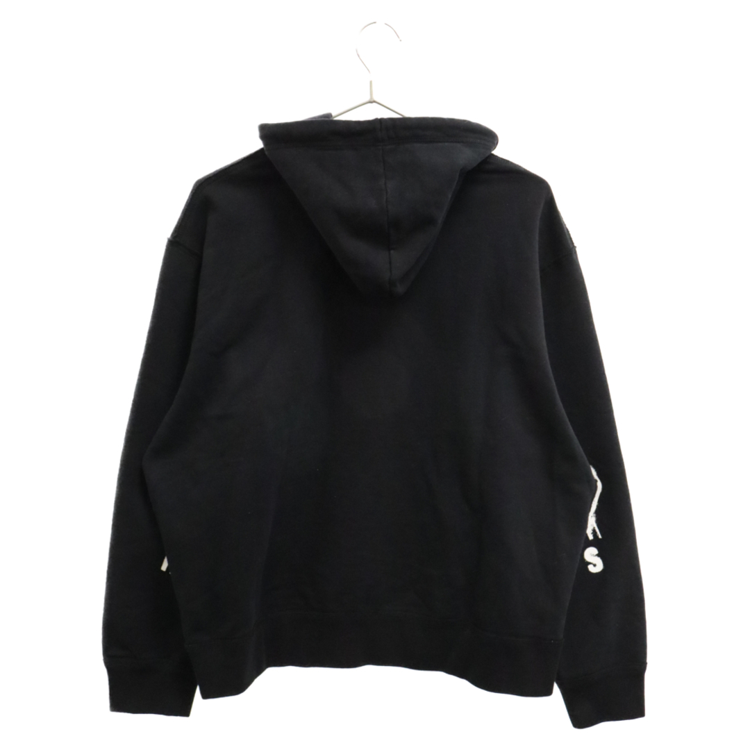 RAF SIMONS(ラフシモンズ)のRAF SIMONS ラフシモンズ 23SS ZIPPED HOODIE WITH RS HAND SIGNS ON SLEEVES 231-191 RSワッペンジップアップパーカー ブラック メンズのトップス(パーカー)の商品写真