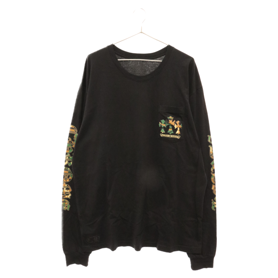 Chrome Hearts(クロムハーツ)のCHROME HEARTS クロムハーツ Camo Horseshoe L/S Tee カモフラ ホースシュー長袖Tシャツ ロンT ブラック メンズのトップス(Tシャツ/カットソー(七分/長袖))の商品写真