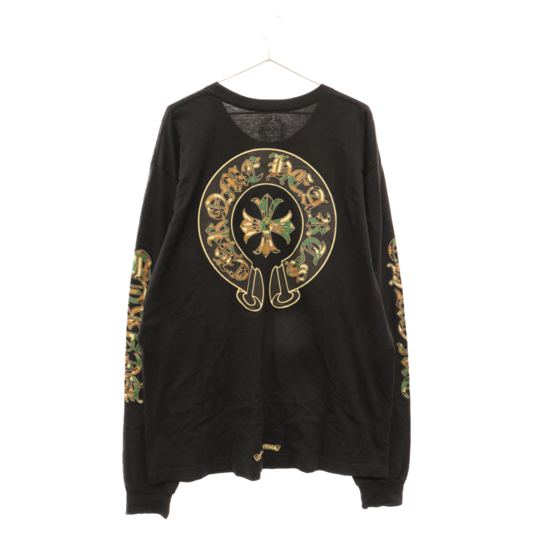 Chrome Hearts(クロムハーツ)のCHROME HEARTS クロムハーツ Camo Horseshoe L/S Tee カモフラ ホースシュー長袖Tシャツ ロンT ブラック メンズのトップス(Tシャツ/カットソー(七分/長袖))の商品写真