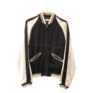 サンローラン(Saint Laurent)のSAINT LAURENT PARIS サンローランパリ 14SS エディ期 サテンスーベニアテディジャケット 345802 YM61U ブラック/ホワイト(フライトジャケット)