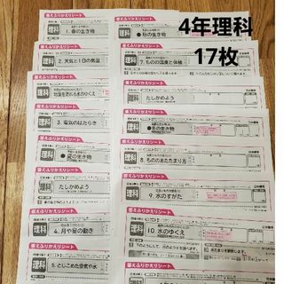 最新！4年　理科カラーテスト　答えふりかえりシート１年分17枚　欠けなし　啓林館(語学/参考書)