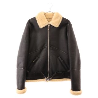 CHROME HEARTS クロムハーツ KODIAK BEAR SHRLNG シャーリング ダガージップ ラムレザー ムートンライダースジャケット ブラック/シルバー