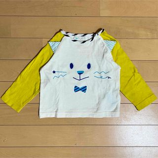 センスオブワンダー(sense of wonder)のBabyCheerベイビーチアーラグランねこ長袖Tシャツ80cmライム猫ロンT(Ｔシャツ)