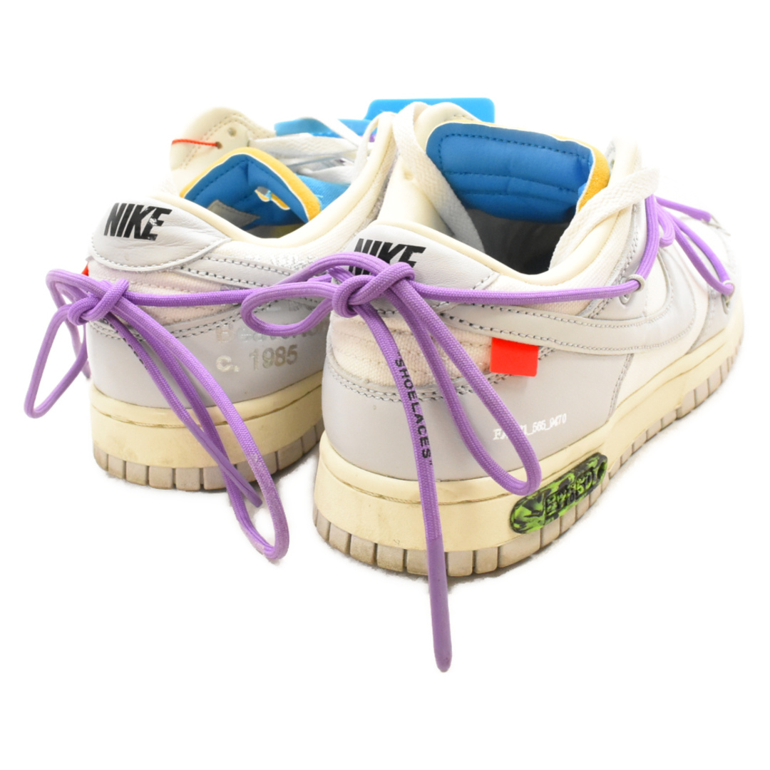 NIKE(ナイキ)のNIKE ナイキ ×OFF-WHITE DUNK LOW LOT47 オフホワイト ダンク ローカットスニーカー ホワイト/グレー/パープル US8/26cm DM1602-125 メンズの靴/シューズ(スニーカー)の商品写真