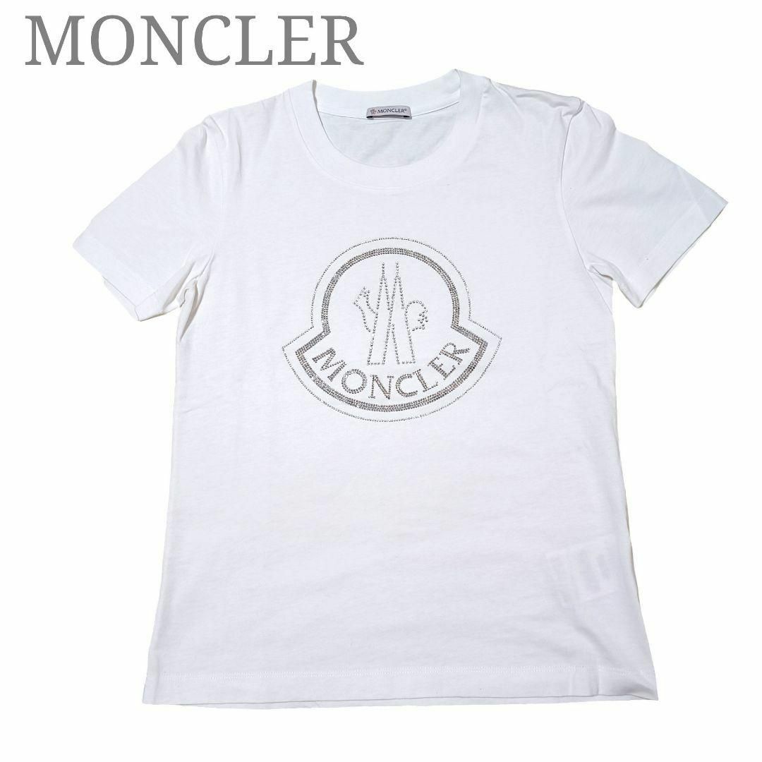 MONCLER(モンクレール)の極美品 MONCLER モンクレール 半袖 Tシャツ ラインストーン レディースのトップス(Tシャツ(半袖/袖なし))の商品写真