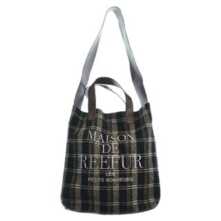 メゾンドリーファー(Maison de Reefur)のMAISON DE REEFUR トートバッグ - 黒(チェック) 【古着】【中古】(トートバッグ)