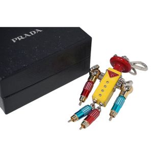 プラダ(PRADA)のPRADA プラダ キーホルダー キーチャーム サフィアーノレザー ロボット キーリング トリック マルチカラー 1TR029 美品 中古 61223(キーホルダー)