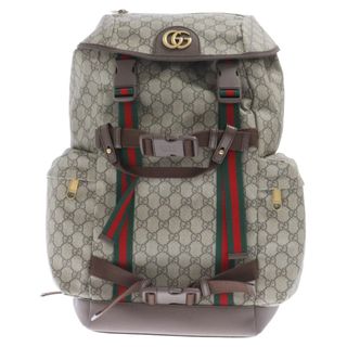 グッチ(Gucci)のGUCCI グッチ スケートボードバックパック GGスプリーム シェリーライン ウェビング リュック ブラウン(バッグパック/リュック)