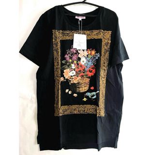 新品ヴィヴィアンレッドレーベル オーブ花籠 鳥 黒Tシャツ トップス 新品ヴィヴィアンレッドレーベル オーブ花籠 鳥 黒Tシャツ トップス