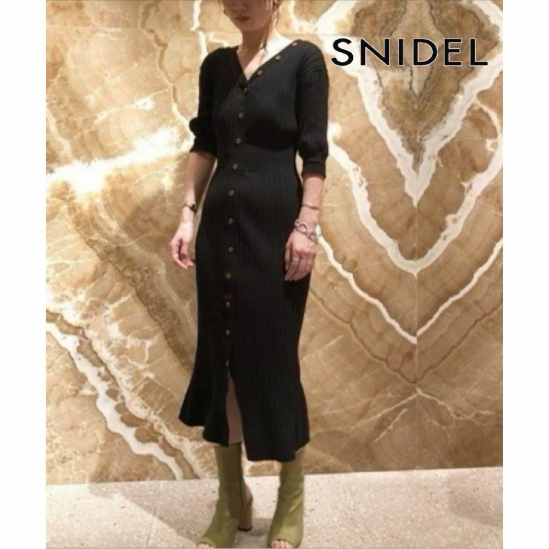 SNIDEL(スナイデル)のSNIDEL　フロントボタンニットワンピース 0308 レディースのワンピース(その他)の商品写真