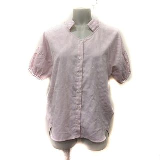 ロペピクニック(Rope' Picnic)のロペピクニック シャツ ブラウス ストライプ 半袖 F ピンク /YI(シャツ/ブラウス(半袖/袖なし))